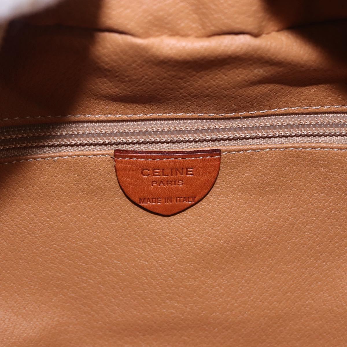 CELINE Macadam Canvas Hand Bag PVC Leather 2way Brown Gold Auth 192234