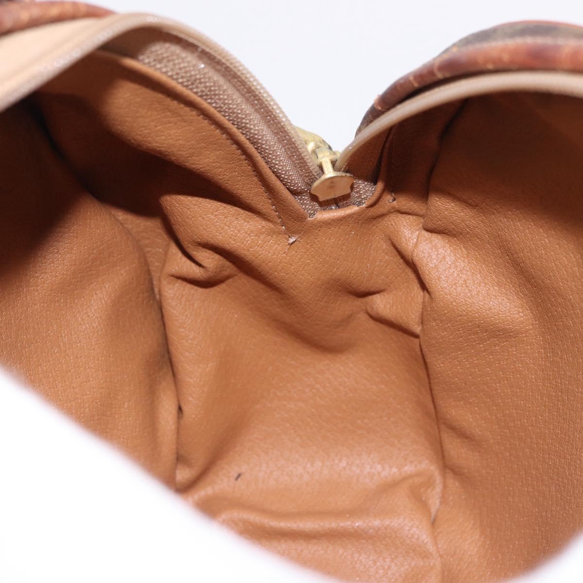 CELINE Macadam Canvas Hand Bag PVC Leather 2way Brown Gold Auth 192234