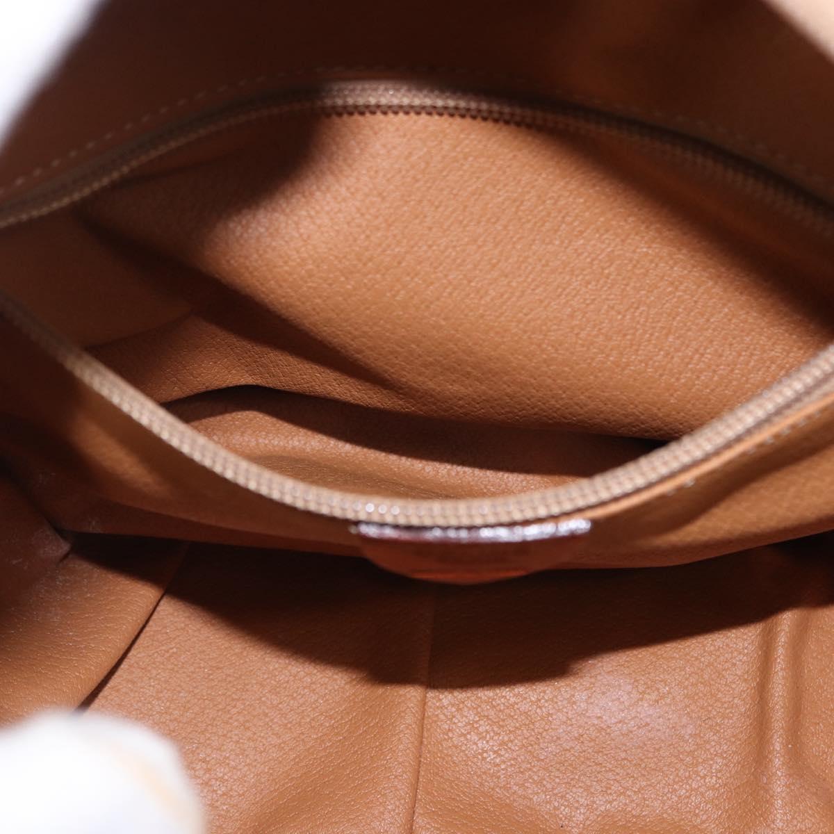 CELINE Macadam Canvas Hand Bag PVC Leather 2way Brown Gold Auth 192234