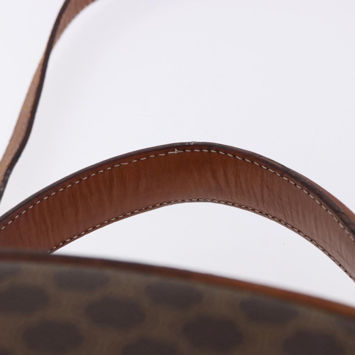 CELINE Macadam Canvas Hand Bag PVC Leather 2way Brown Gold Auth 192234