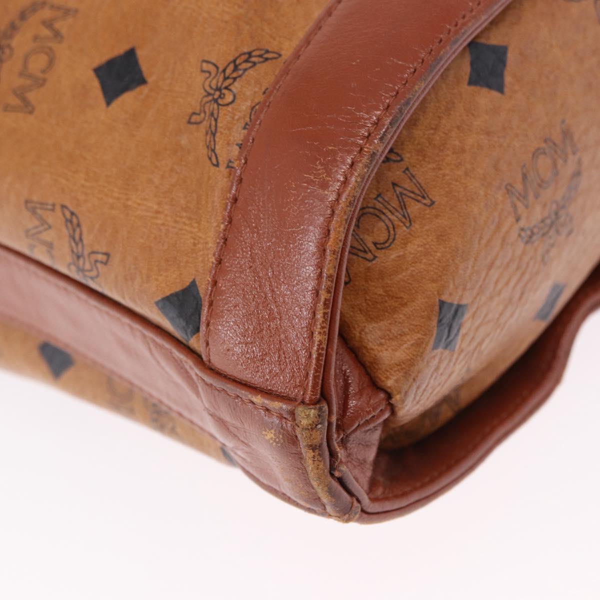 MCM Vicetos Logogram Shoulder Bag PVC Leather Brown Gold Auth 192237