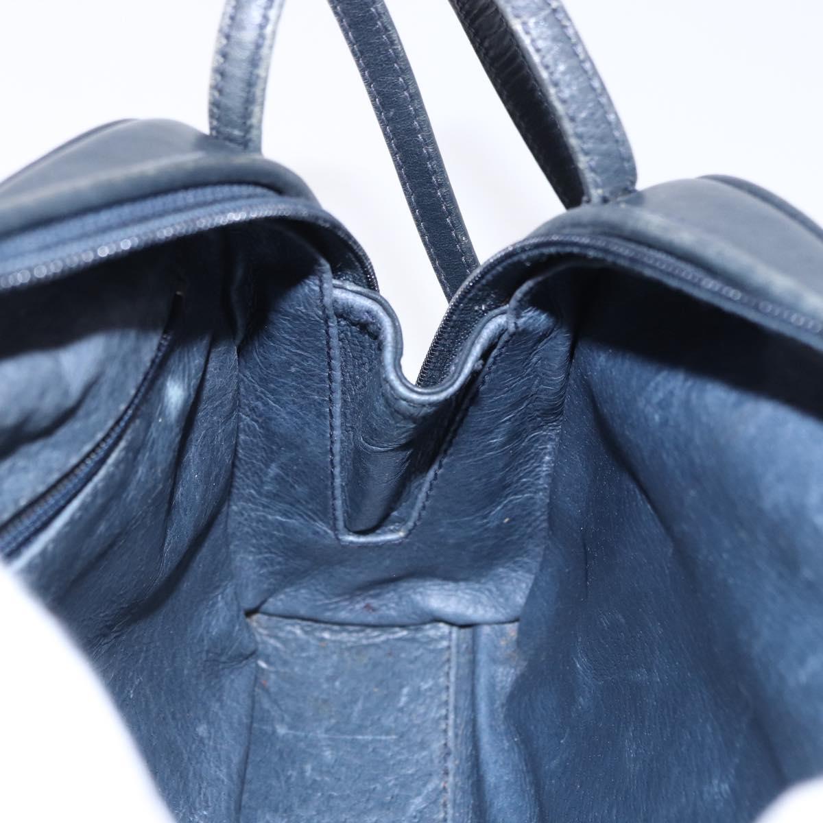 GUCCI Micro GG Canvas Shoulder Bag Navy Gold Auth 192243