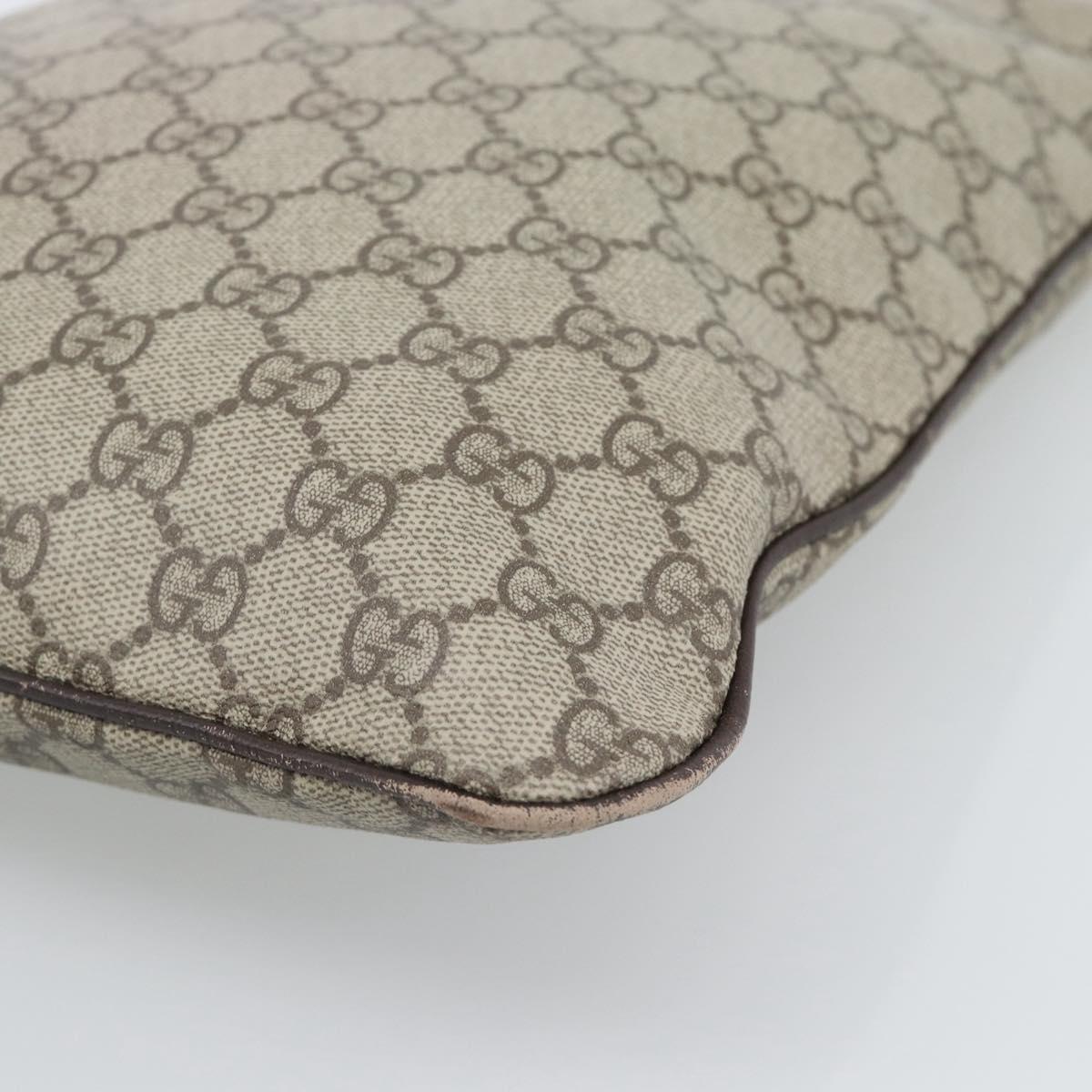 GUCCI GG Supreme Hand Bag PVC Beige Silver 117551 Auth 192245