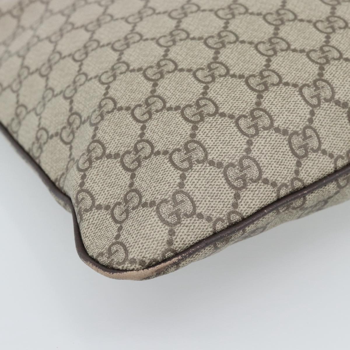 GUCCI GG Supreme Hand Bag PVC Beige Silver 117551 Auth 192245