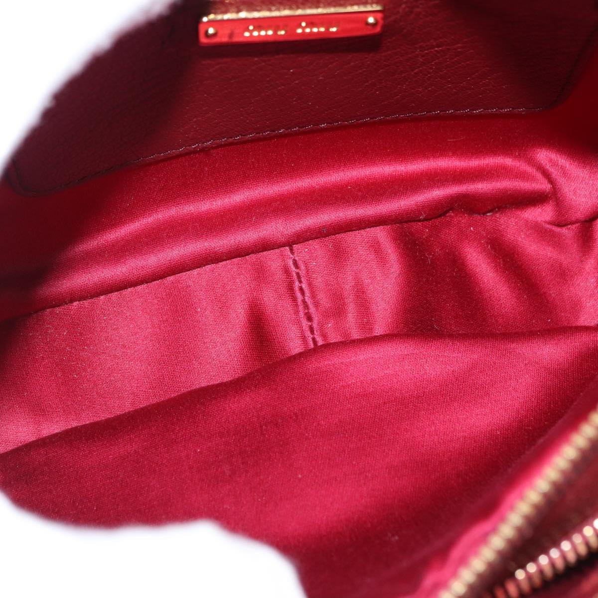Miu Miu Shoulder Bag Leather Red Gold Auth 192246V