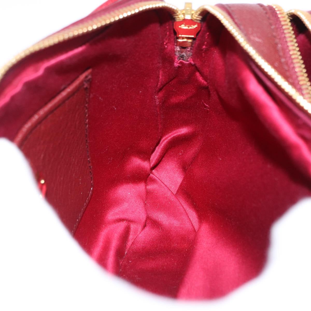 Miu Miu Shoulder Bag Leather Red Gold Auth 192246V