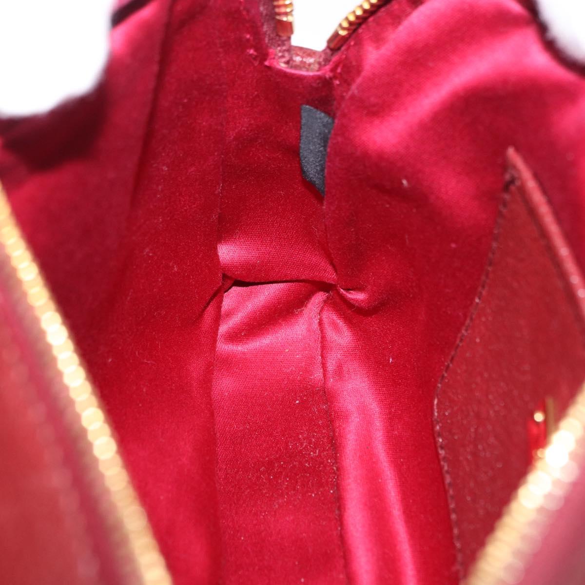 Miu Miu Shoulder Bag Leather Red Gold Auth 192246V