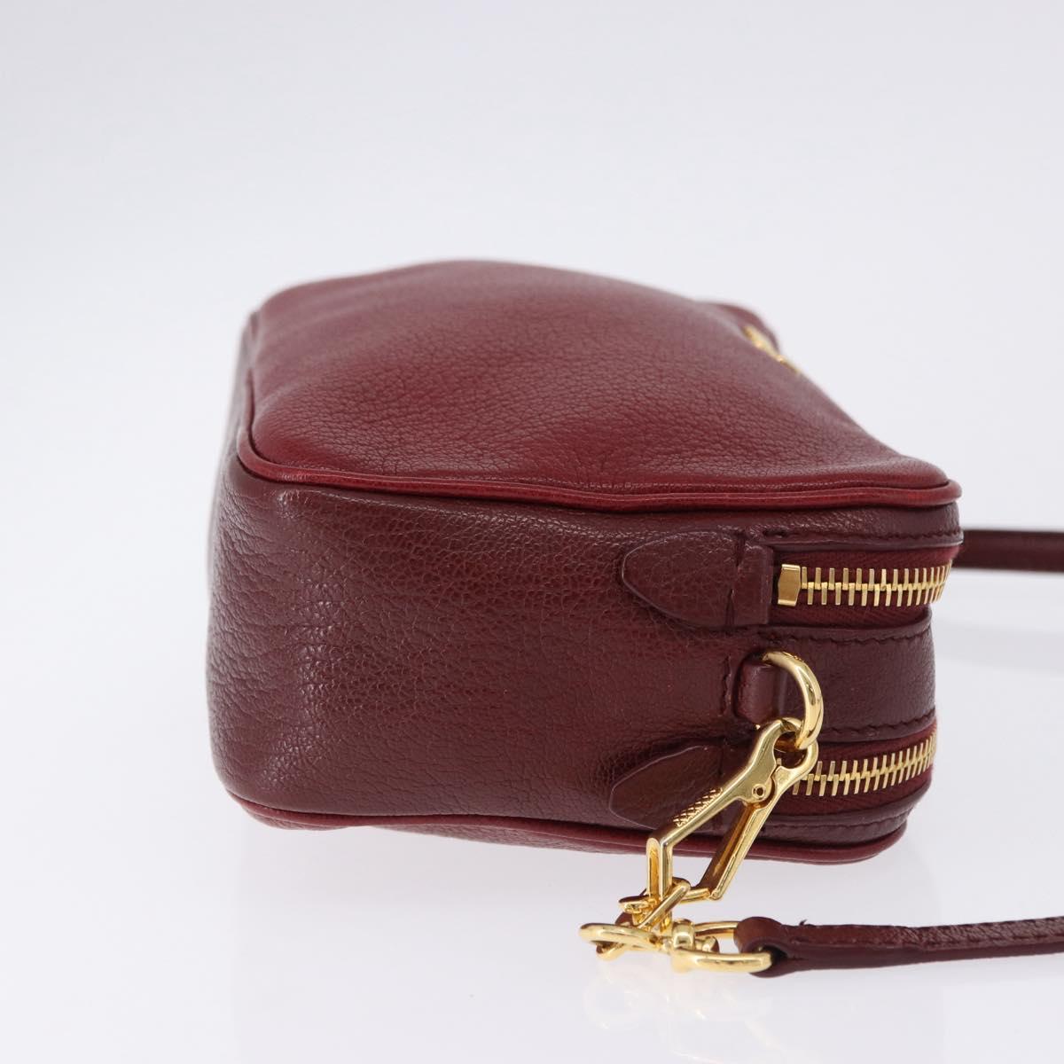 Miu Miu Shoulder Bag Leather Red Gold Auth 192246V