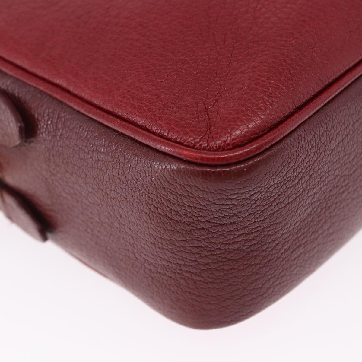Miu Miu Shoulder Bag Leather Red Gold Auth 192246V