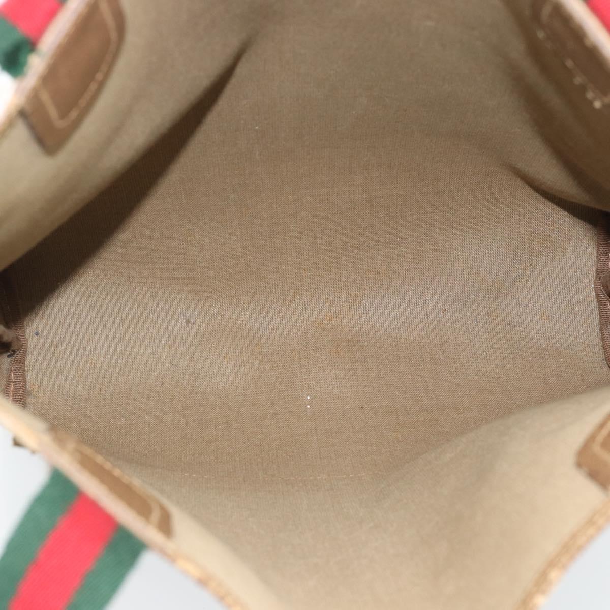 GUCCI GG Supreme Web Sherry Line Tote Bag PVC Beige Gold 40 02 003 Auth 192248