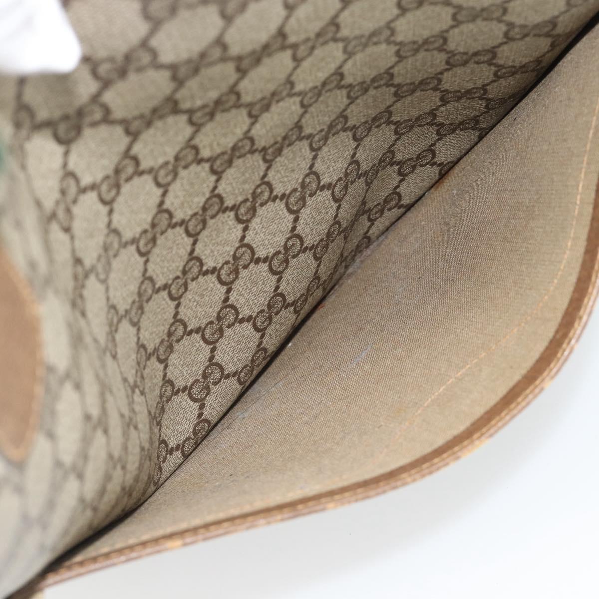 GUCCI GG Supreme Web Sherry Line Tote Bag PVC Beige Gold 40 02 003 Auth 192248