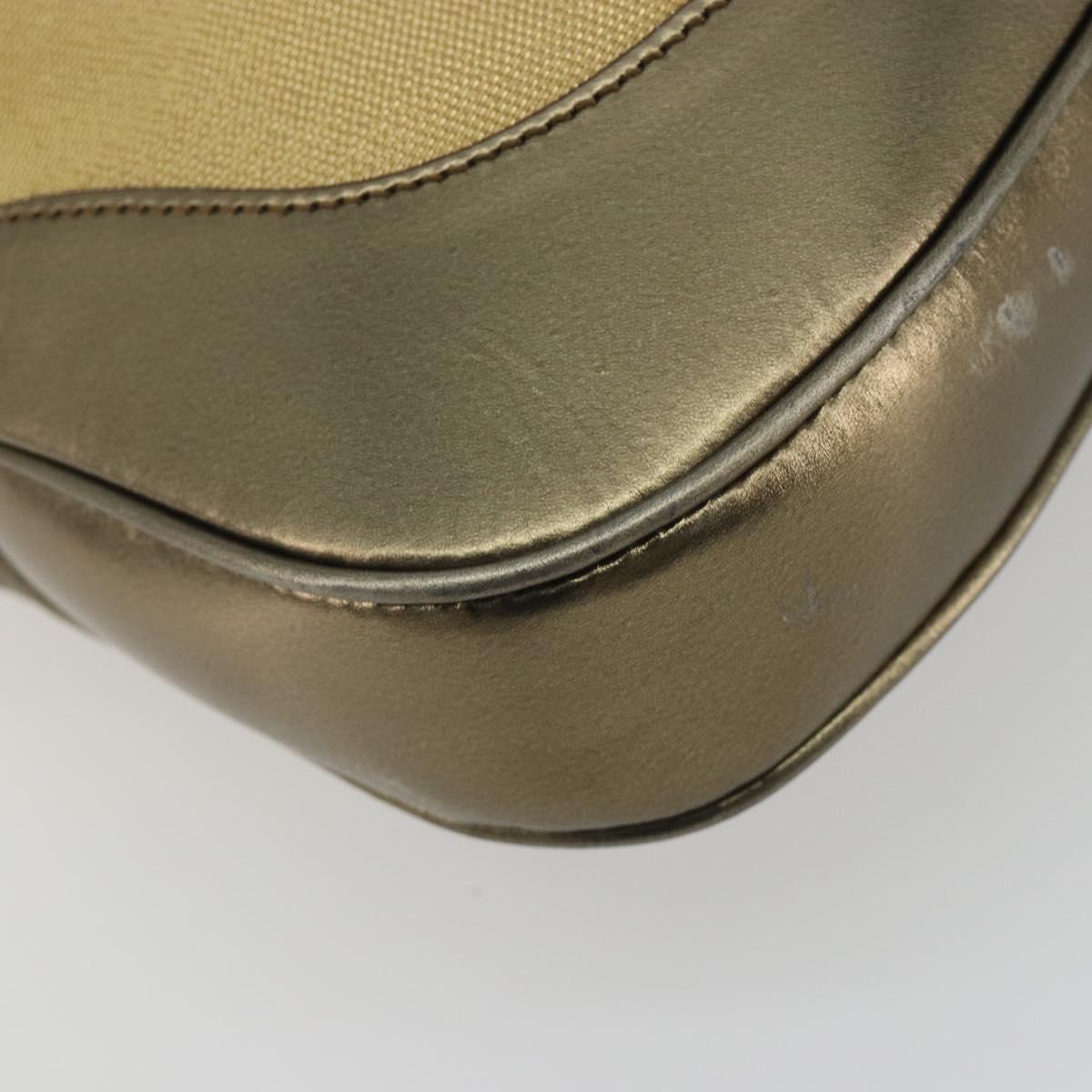 GUCCI GG Canvas Jackie Sherry Line Hand Bag Gold 001 3306 Auth 192254V