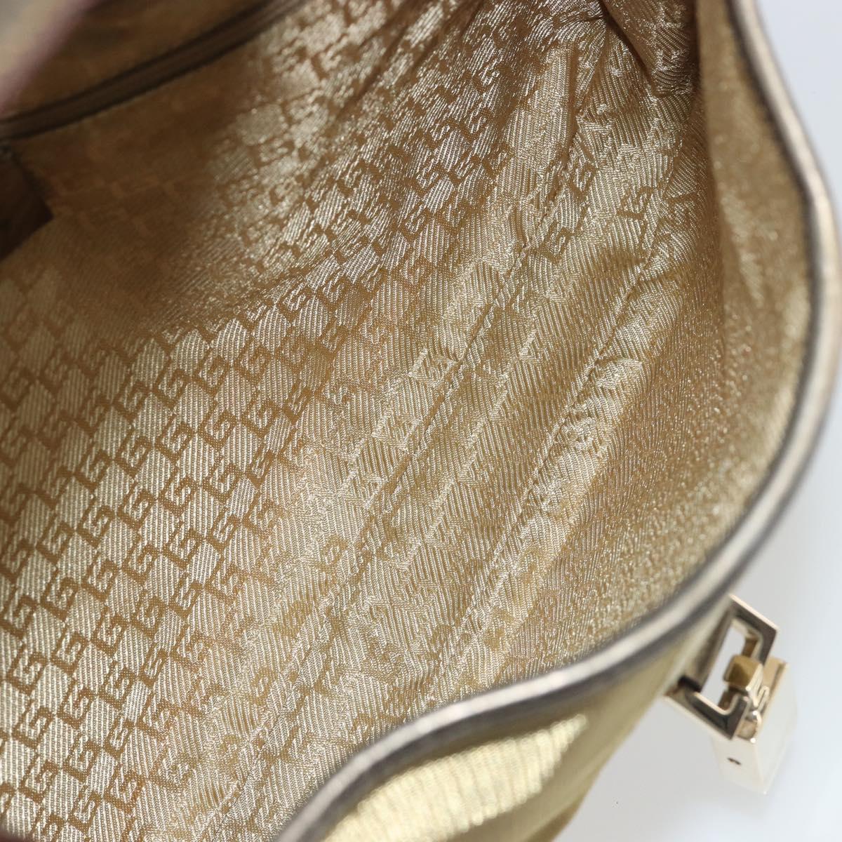 GUCCI GG Canvas Jackie Sherry Line Hand Bag Gold 001 3306 Auth 192254V