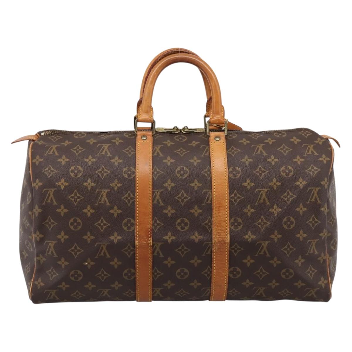 LOUIS VUITTON Monogram Keepall 45 Boston Bag M41428 LV Auth 192255