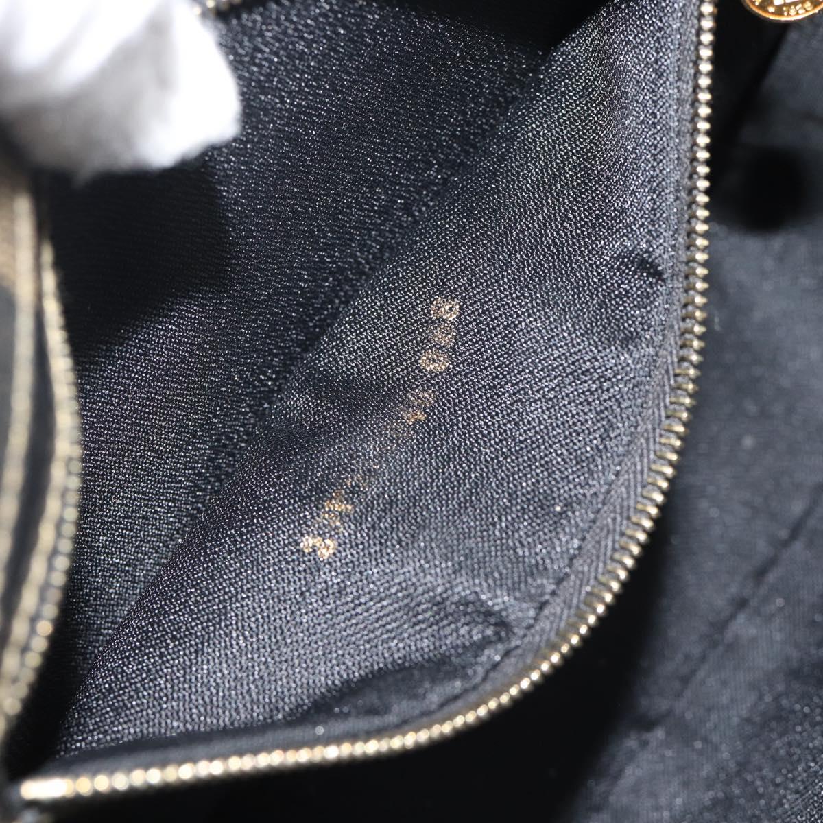 FENDI Pecan Canvas Shoulder Bag PVC Black Brown Auth 192256