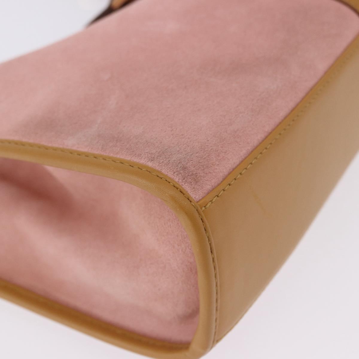 GUCCI Jackie Hand Bag Suede Pink Gold 002 1068 Auth 192263A