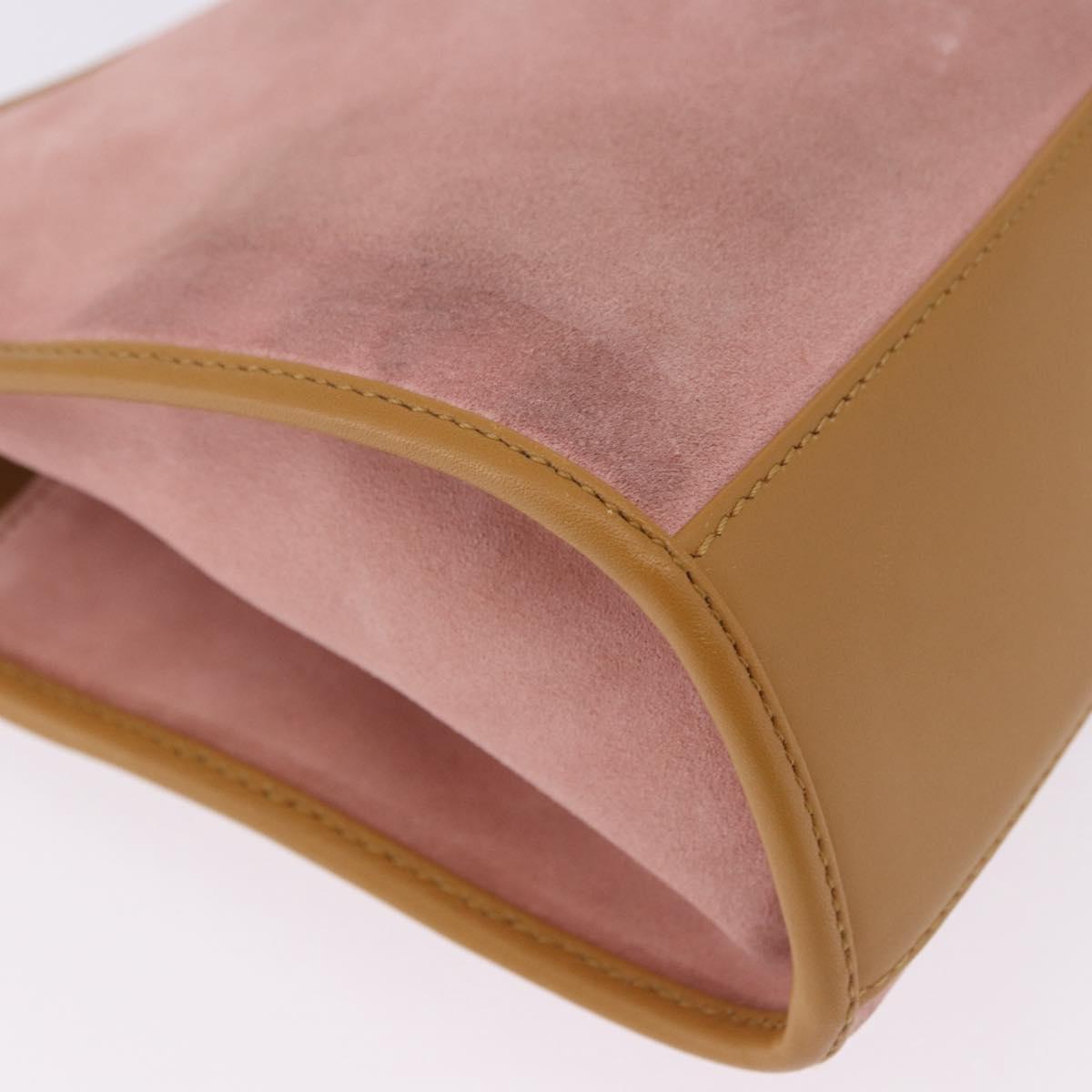 GUCCI Jackie Hand Bag Suede Pink Gold 002 1068 Auth 192263A