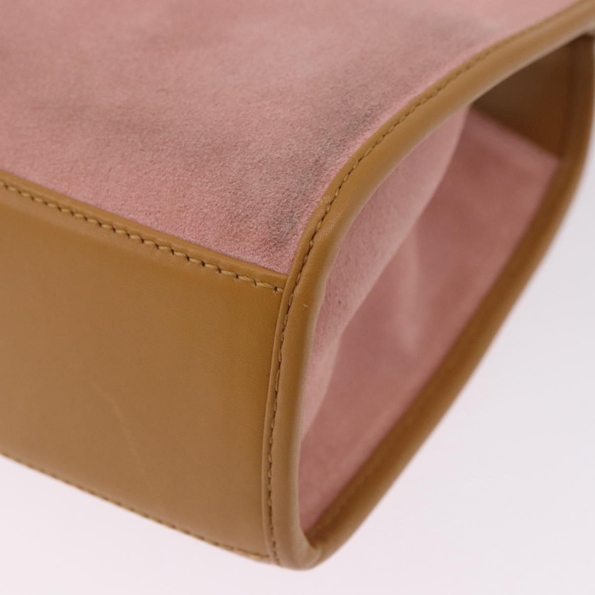 GUCCI Jackie Hand Bag Suede Pink Gold 002 1068 Auth 192263A