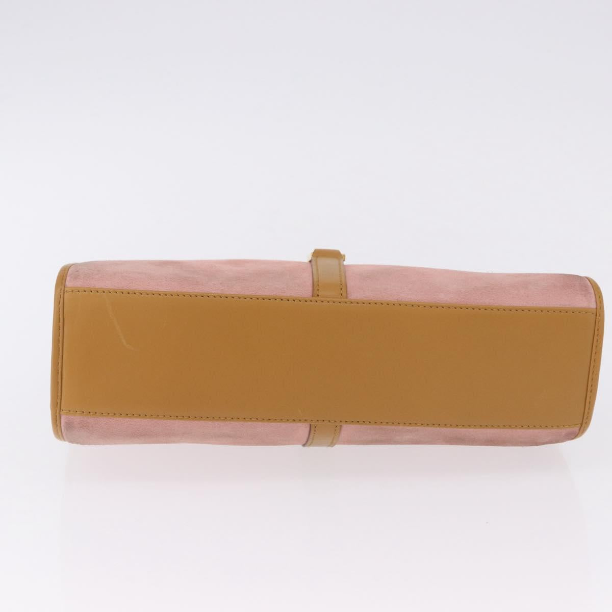 GUCCI Jackie Hand Bag Suede Pink Gold 002 1068 Auth 192263A