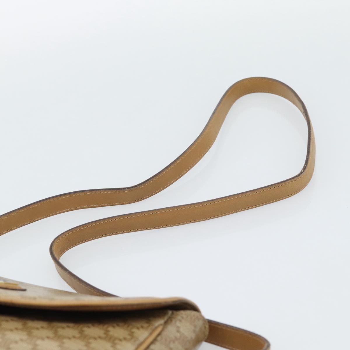 CELINE Macadam Canvas Shoulder Bag PVC Beige Gold Auth 192266