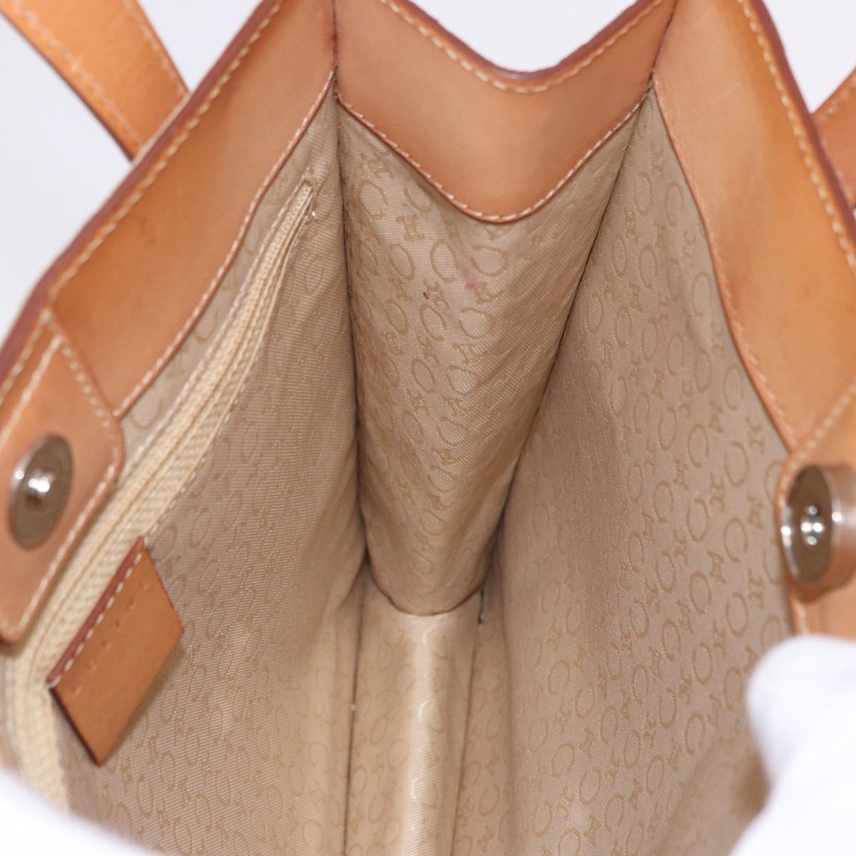 CELINE C Macadam Canvas Hand Bag Suede Gray Silver Auth 192286A