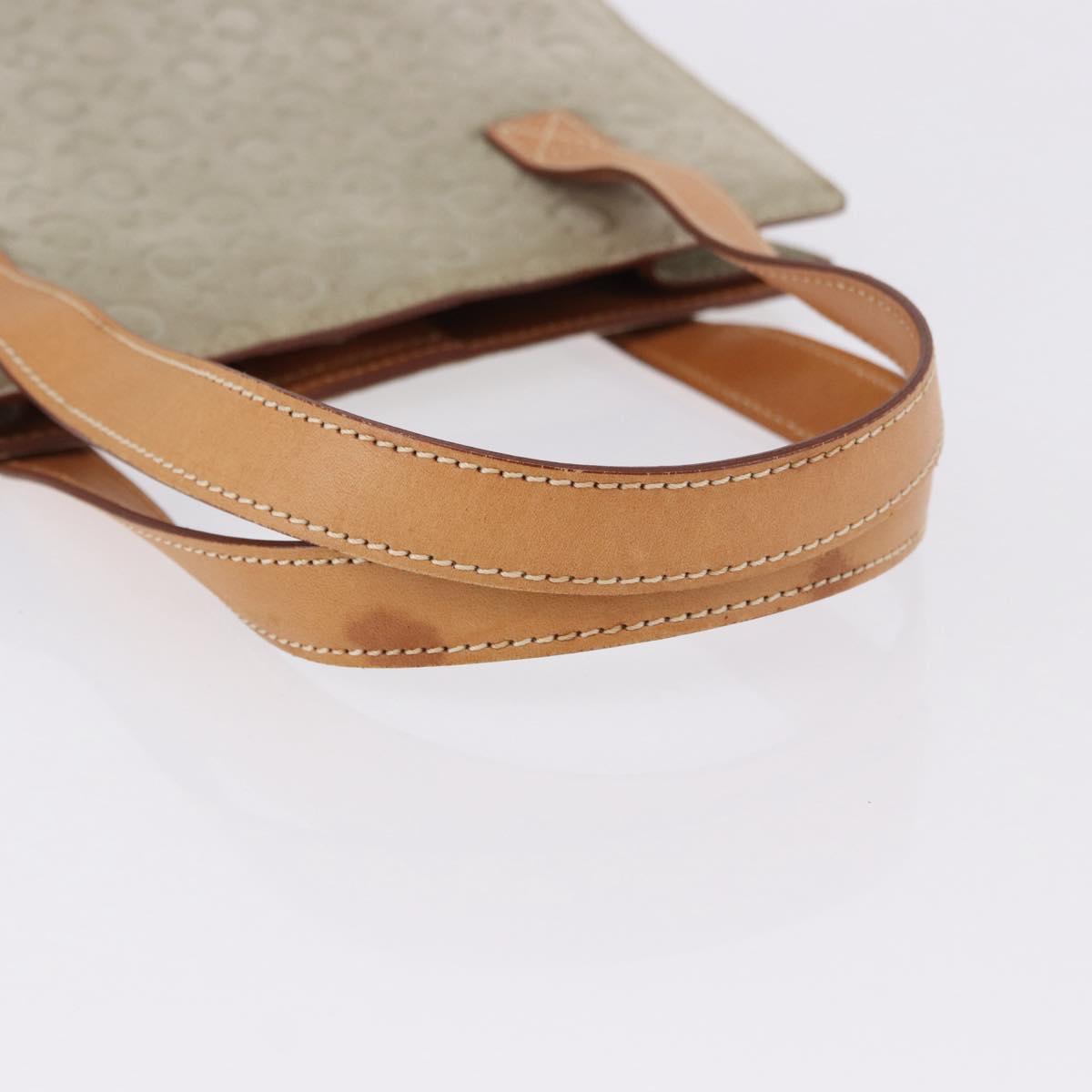 CELINE C Macadam Canvas Hand Bag Suede Gray Silver Auth 192286A