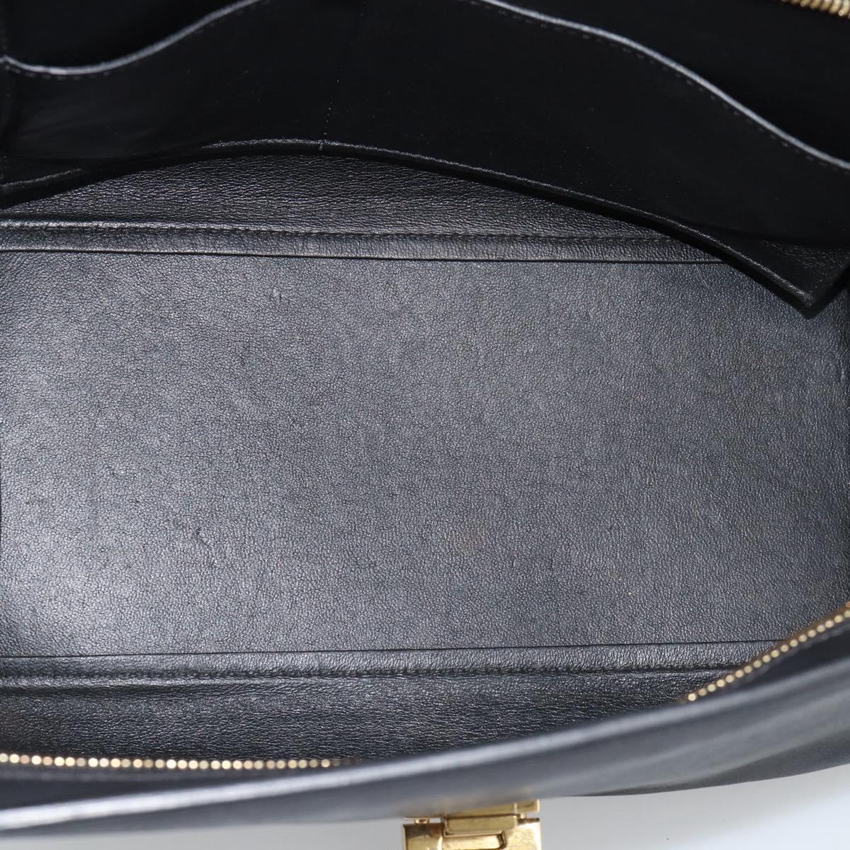 CELINE Trapeze Hand Bag Leather 2way Yellow Gold Auth 192289A
