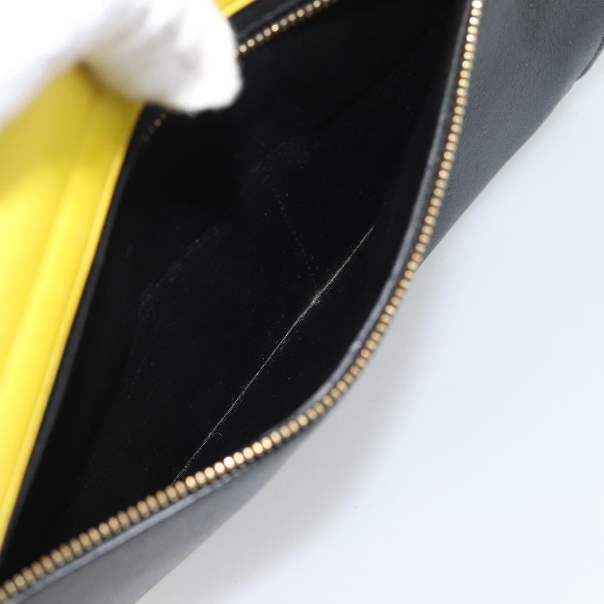 CELINE Trapeze Hand Bag Leather 2way Yellow Gold Auth 192289A