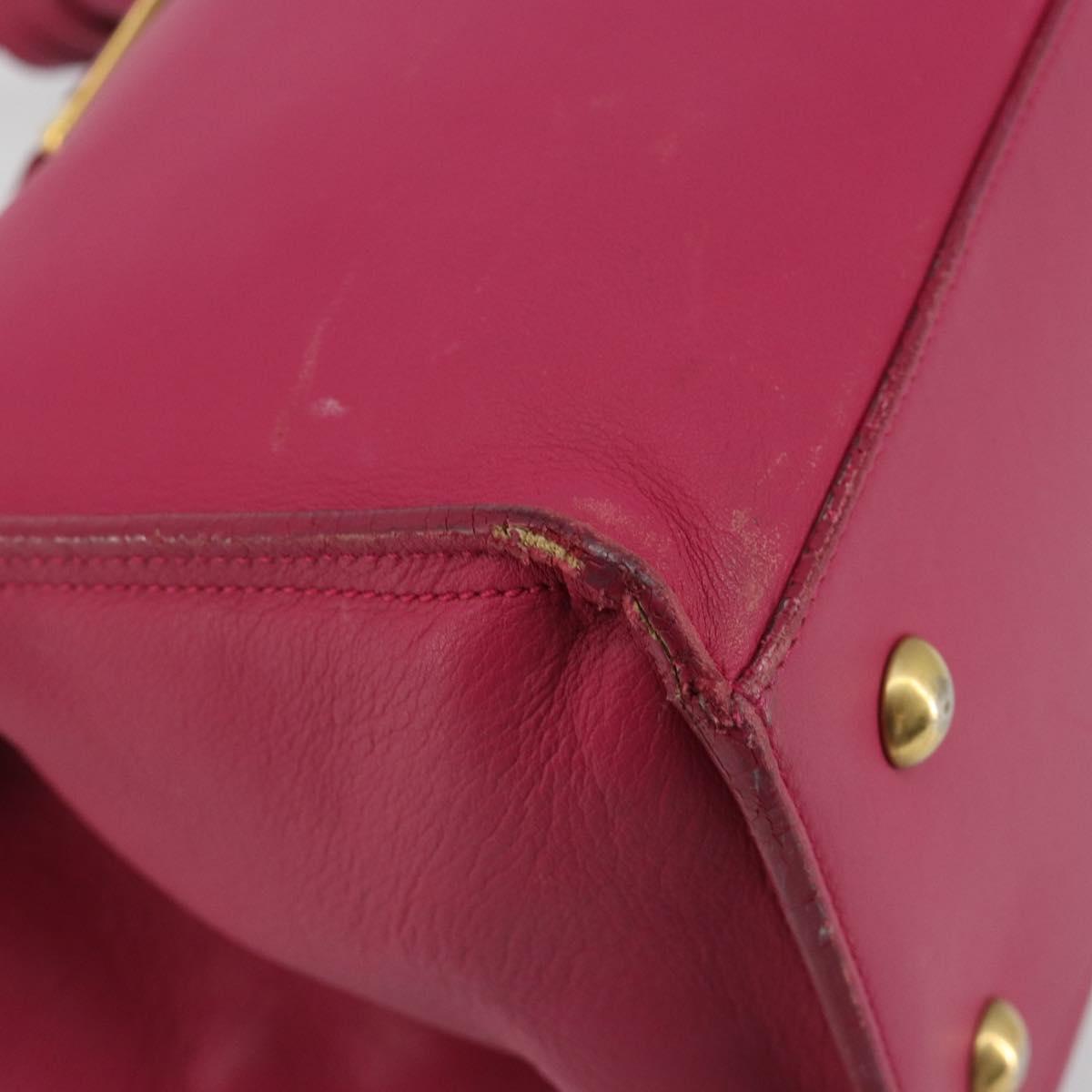 SAINT LAURENT Y Line Hand Bag Leather Pink Gold 311210 Auth 192291
