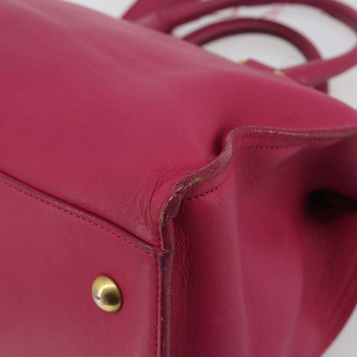 SAINT LAURENT Y Line Hand Bag Leather Pink Gold 311210 Auth 192291