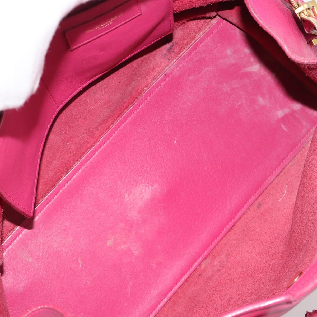 SAINT LAURENT Y Line Hand Bag Leather Pink Gold 311210 Auth 192291