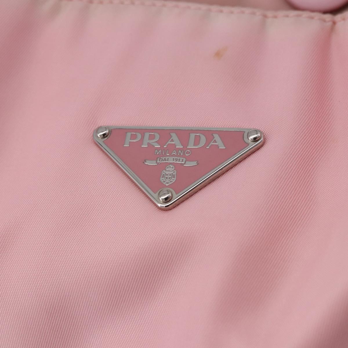PRADA Tote Bag Nylon 2way Pink Silver Auth 192294