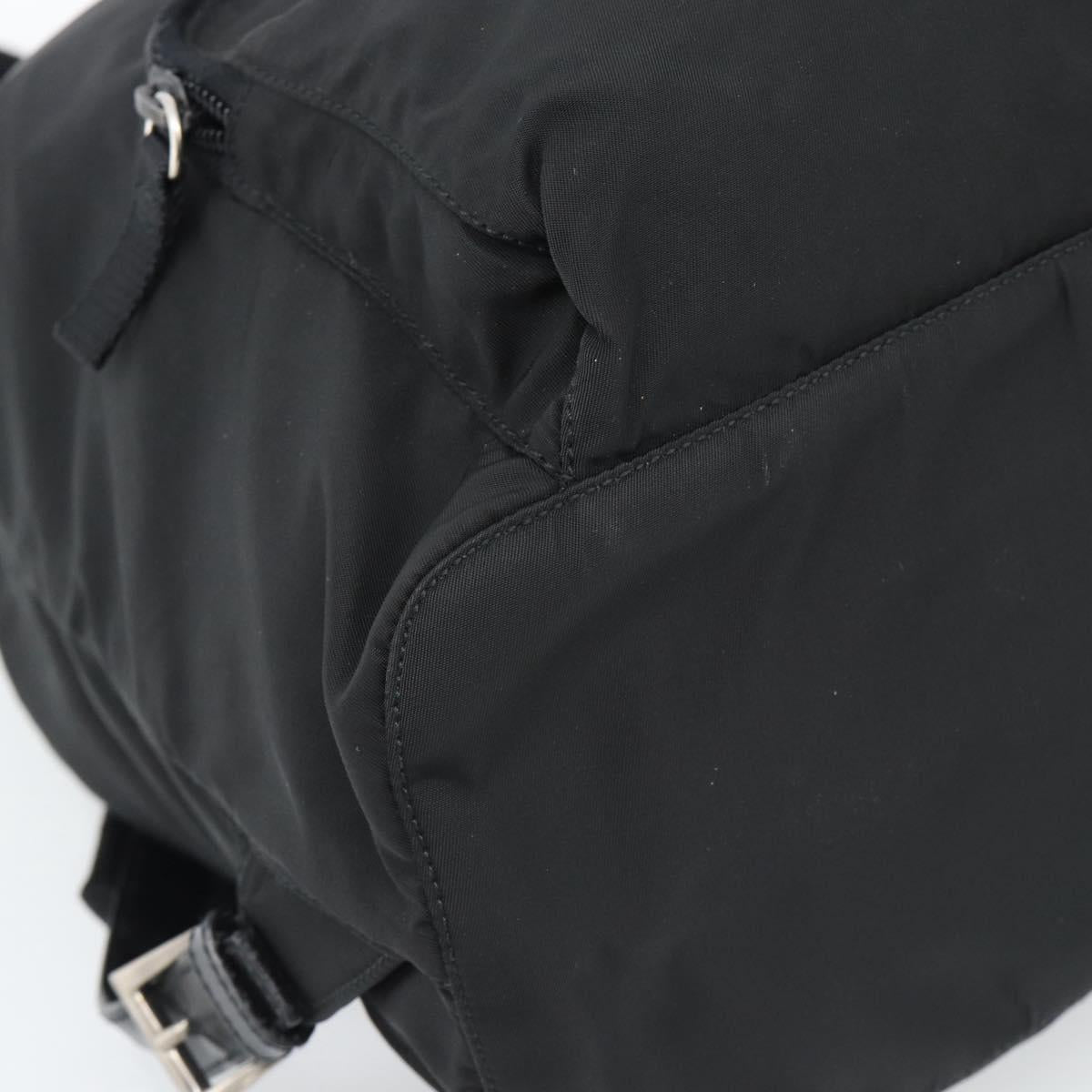 PRADA Nylon Backpack Black Silver Auth 192295A