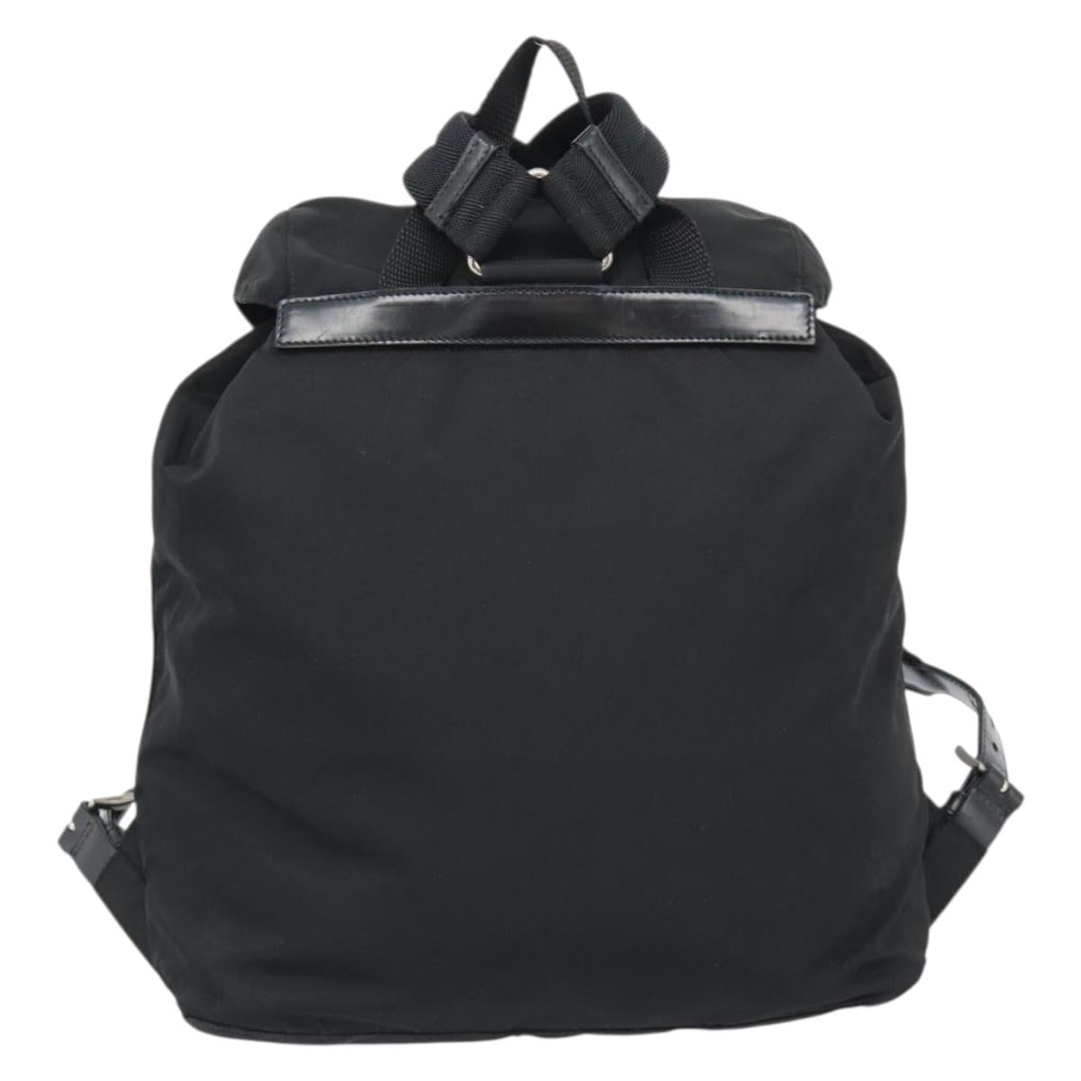 PRADA Nylon Backpack Black Silver Auth 192295A