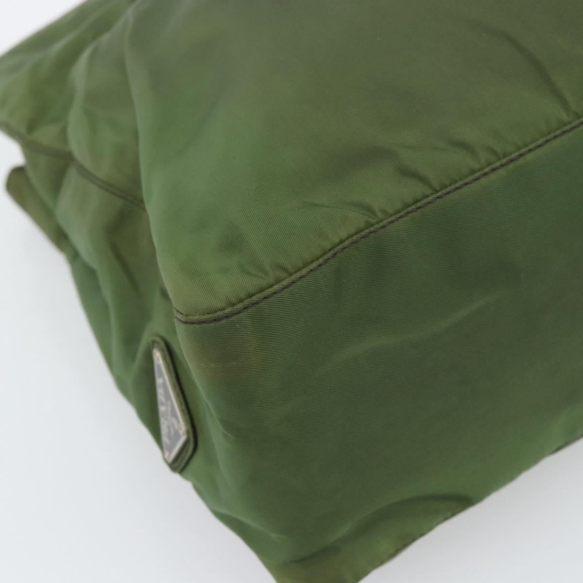 PRADA Plastic Chain Tote Bag Nylon Green Auth 192297