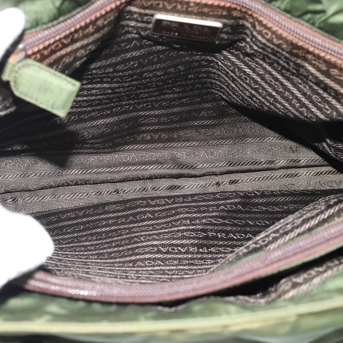 PRADA Plastic Chain Tote Bag Nylon Green Auth 192297