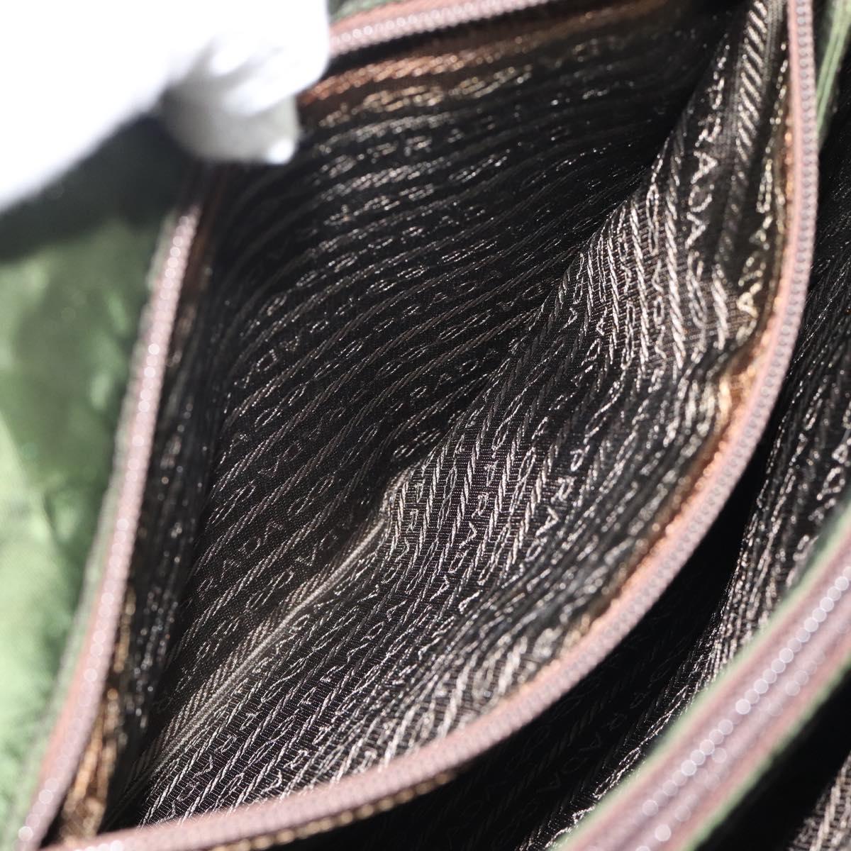 PRADA Plastic Chain Tote Bag Nylon Green Auth 192297