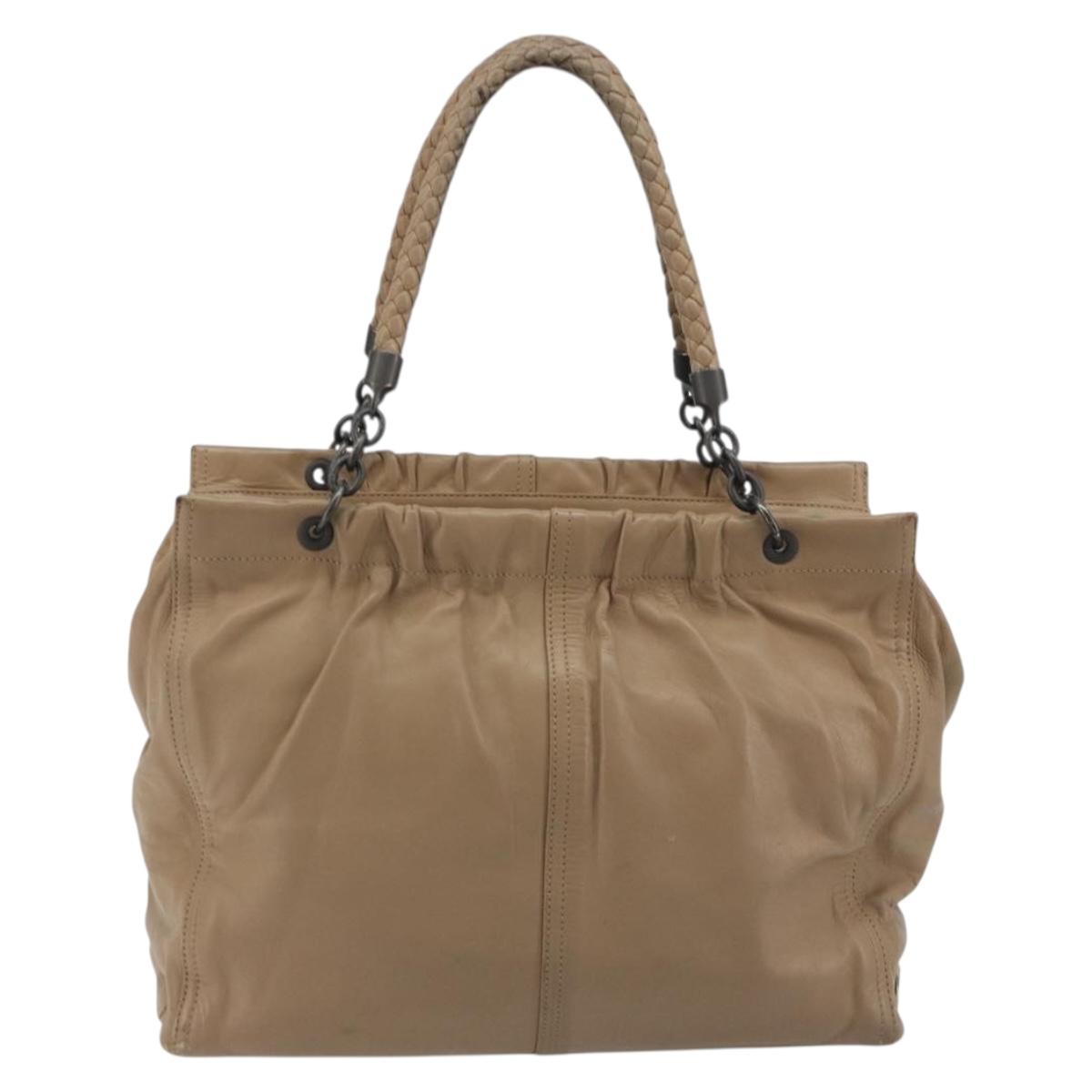 BOTTEGA VENETA INTRECCIATO Tote Bag Leather Beige Auth 192298