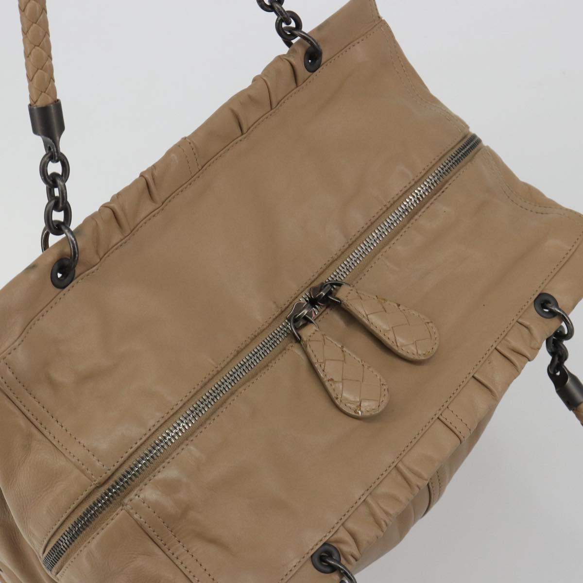 BOTTEGA VENETA INTRECCIATO Tote Bag Leather Beige Auth 192298
