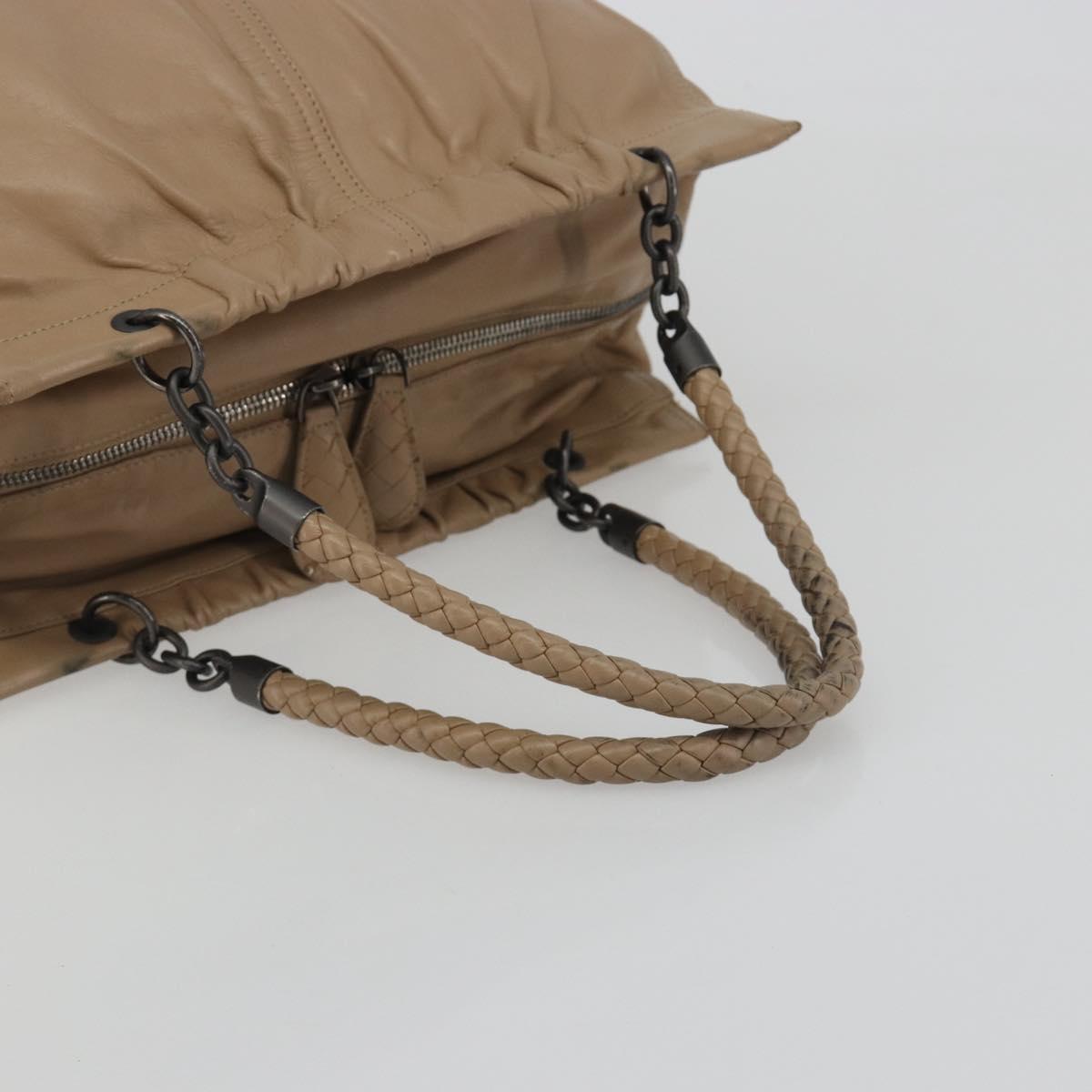 BOTTEGA VENETA INTRECCIATO Tote Bag Leather Beige Auth 192298