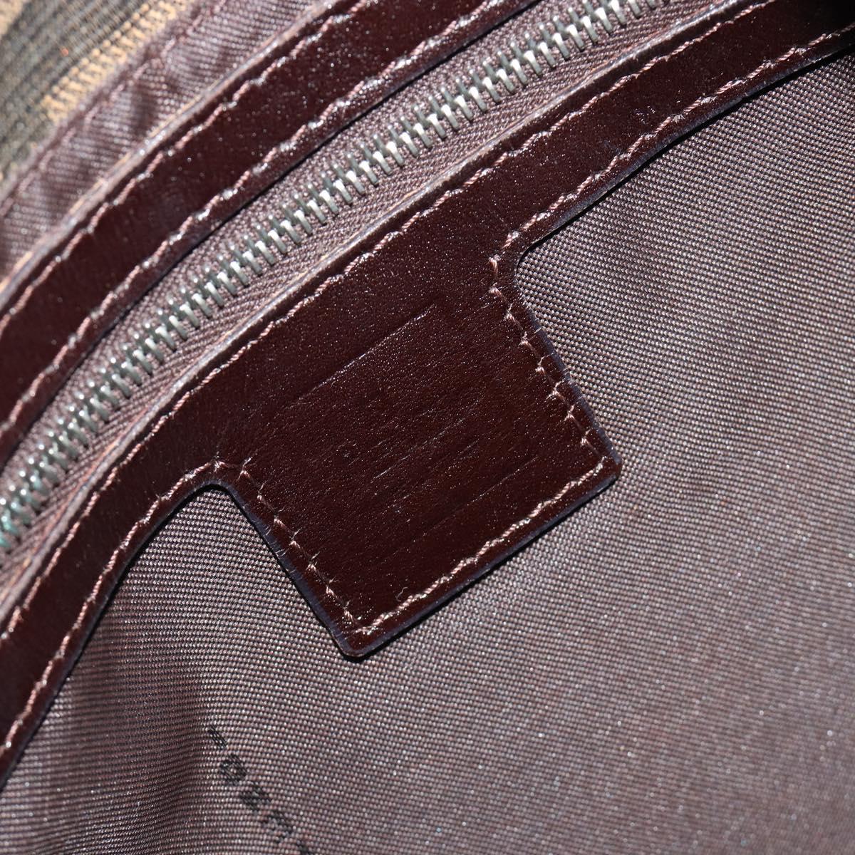 FENDI Zucca Canvas Mamma Baguette Shoulder Bag Brown Black Auth 192302V