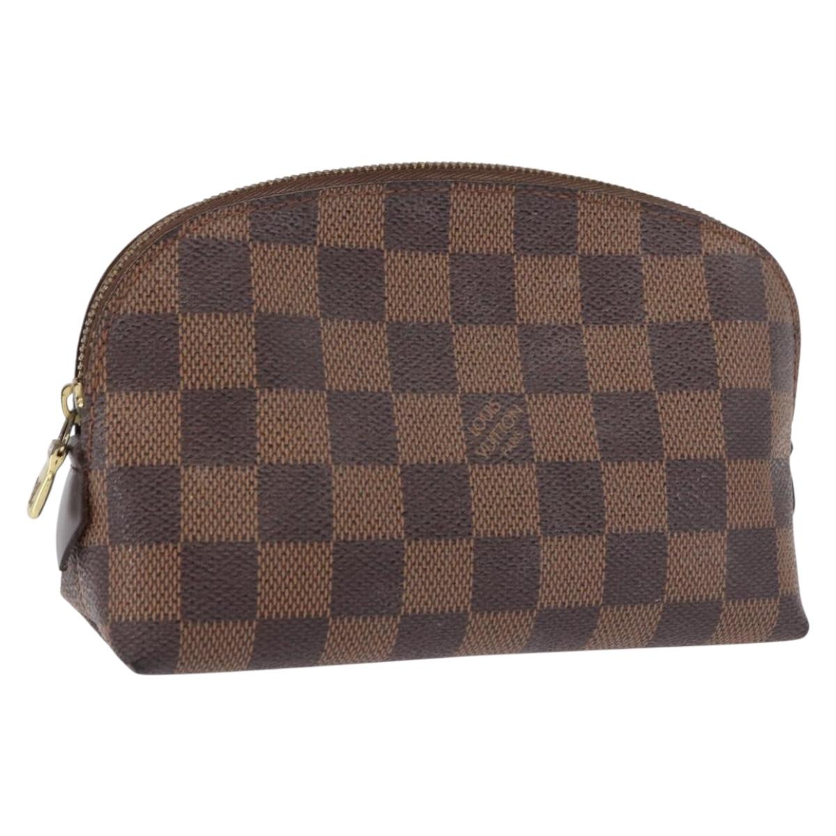 LOUIS VUITTON Damier Ebene Pochette Cosmetic PM Pouch N47516 LV Auth 192303