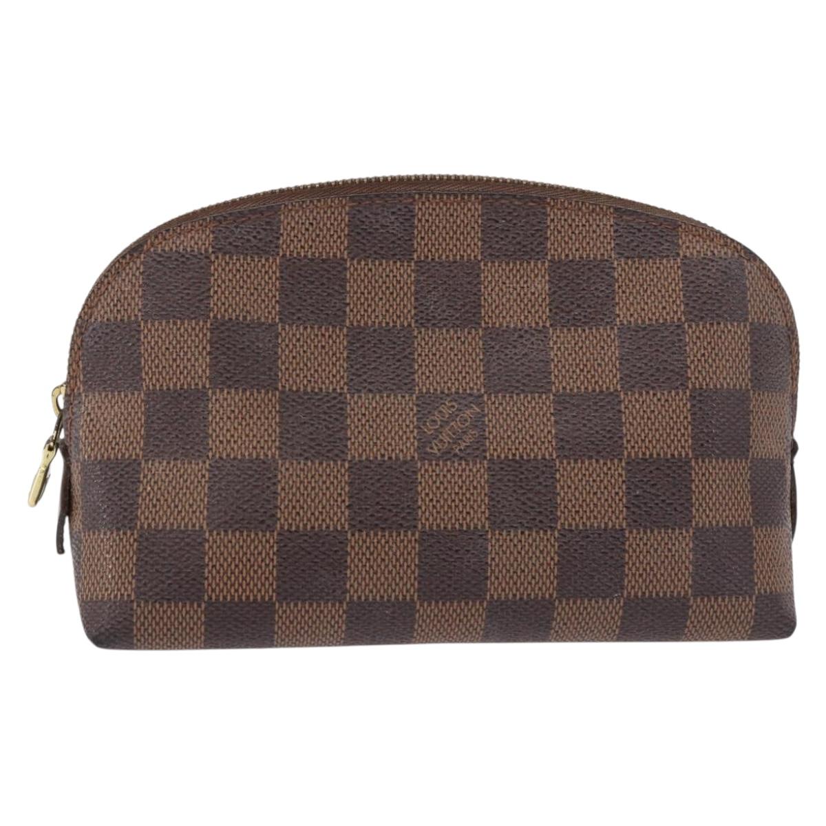 LOUIS VUITTON Damier Ebene Pochette Cosmetic PM Pouch N47516 LV Auth 192303