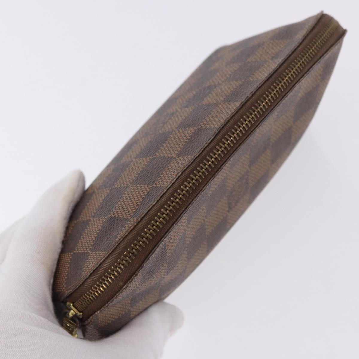 LOUIS VUITTON Damier Ebene Pochette Cosmetic PM Pouch N47516 LV Auth 192303