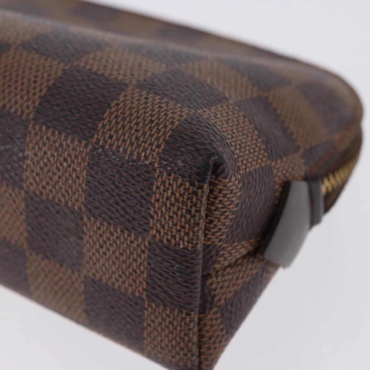 LOUIS VUITTON Damier Ebene Pochette Cosmetic PM Pouch N47516 LV Auth 192303
