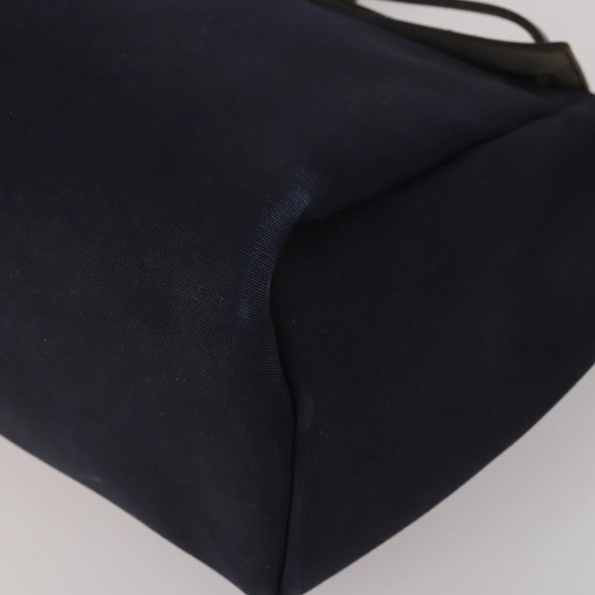 HERMES Herbag Cabas GM Tote Bag Canvas Navy Silver Auth 192310