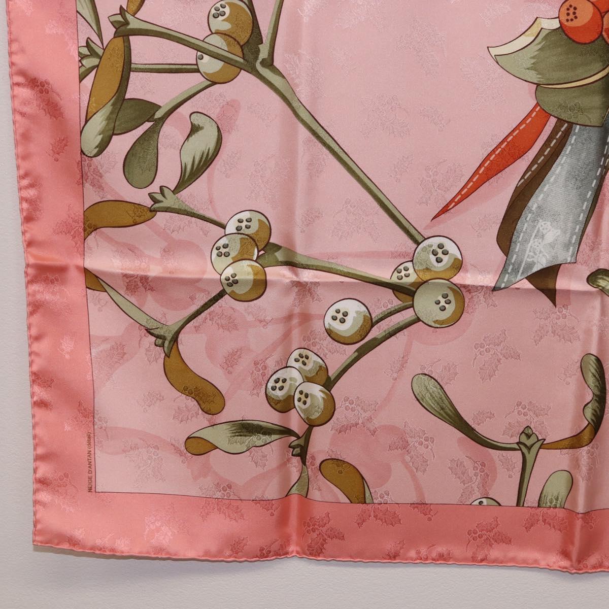 HERMES Carre90 Scarf Silk Pink Green Auth 192370M