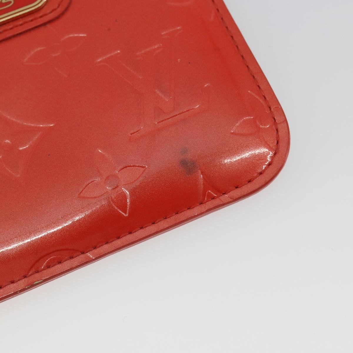 LOUIS VUITTON Vernis Pochette Cles NM Orenge Sunset M93638 LV Auth 192380