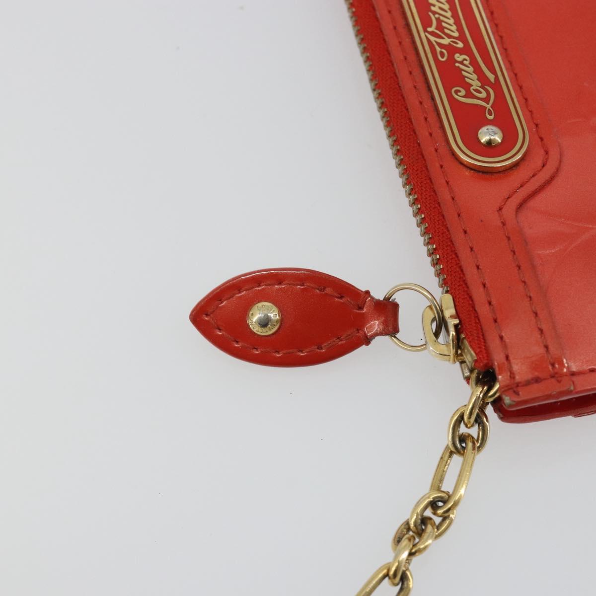 LOUIS VUITTON Vernis Pochette Cles NM Orenge Sunset M93638 LV Auth 192380