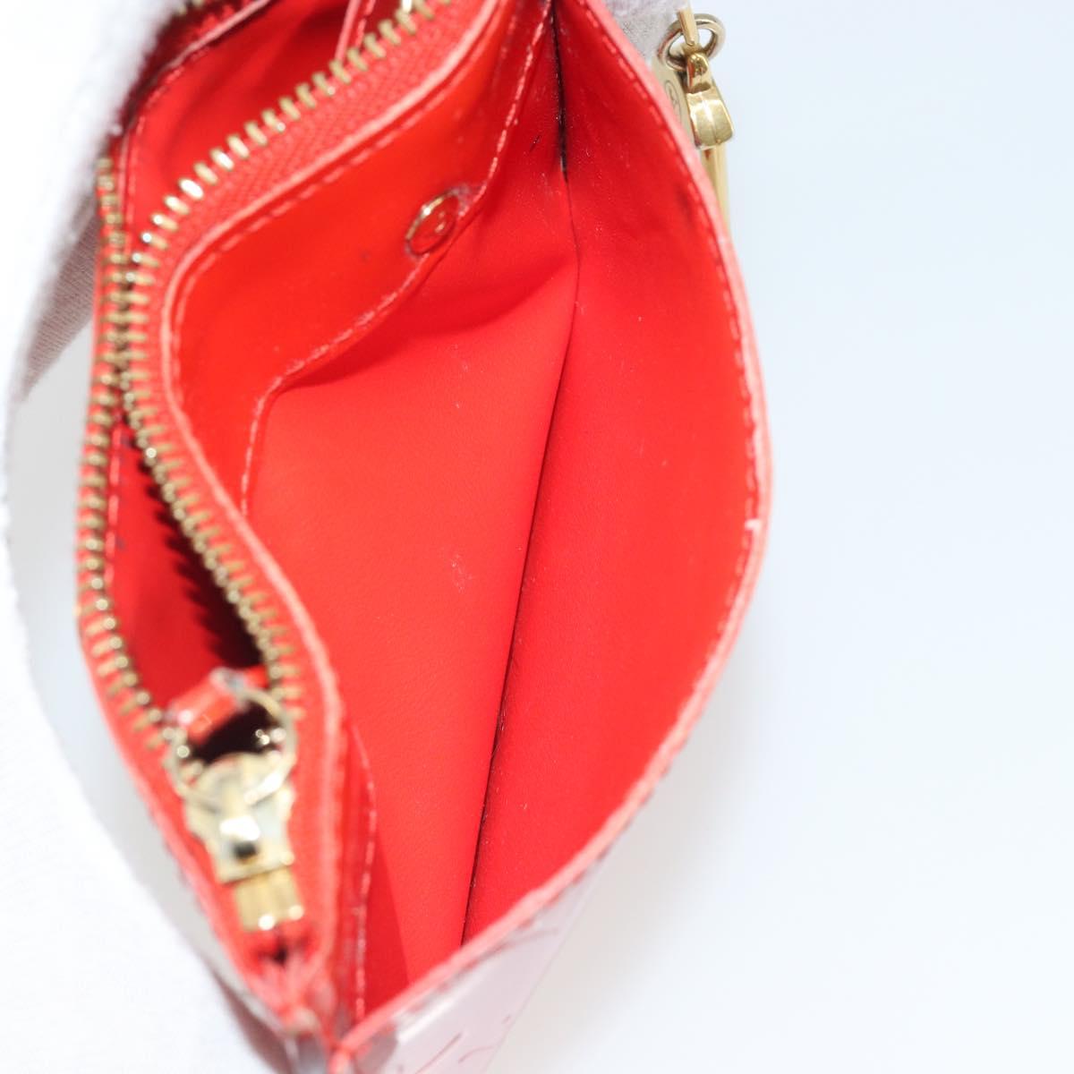 LOUIS VUITTON Vernis Pochette Cles NM Orenge Sunset M93638 LV Auth 192380